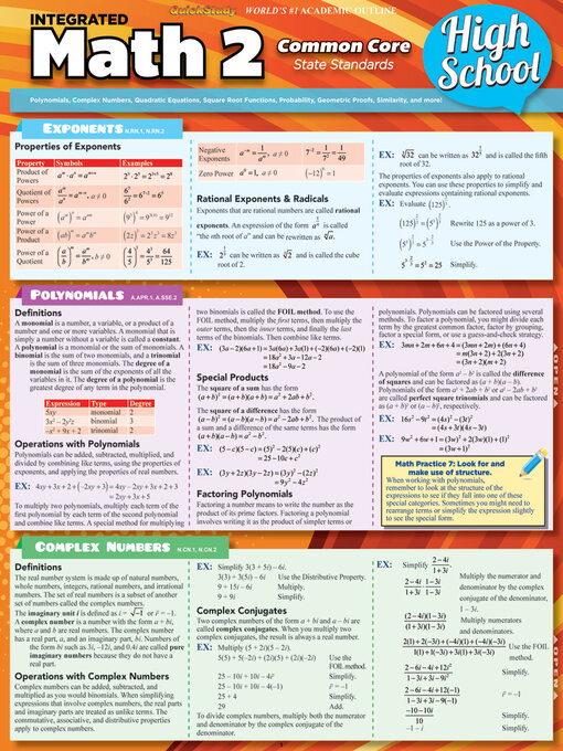 Title details for Math 2 Common Core 10th Grade by BarCharts, Inc. - Available